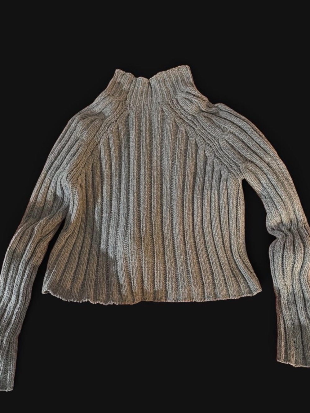 American Eagle Outfitters Ribbed Mock Turtleneck Sweater - Gray